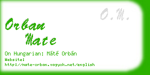 orban mate business card