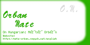 orban mate business card